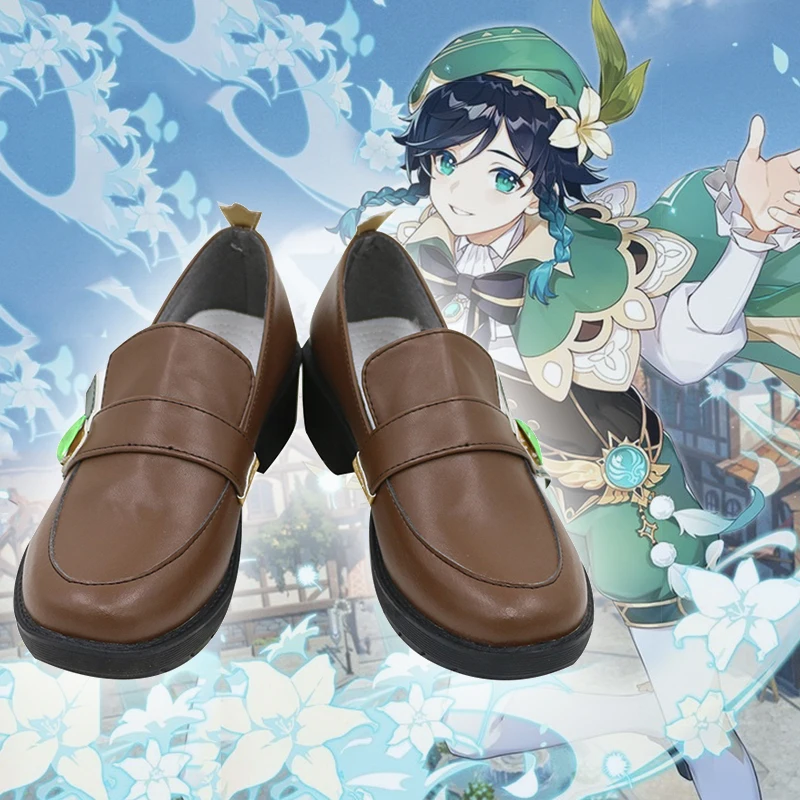 

Game Genshin Impact Cosplay Shoes Venti Windborne Bard Cosplay Shoes Halloween Party Daily Leisure Shoes Sandal Boot Hot