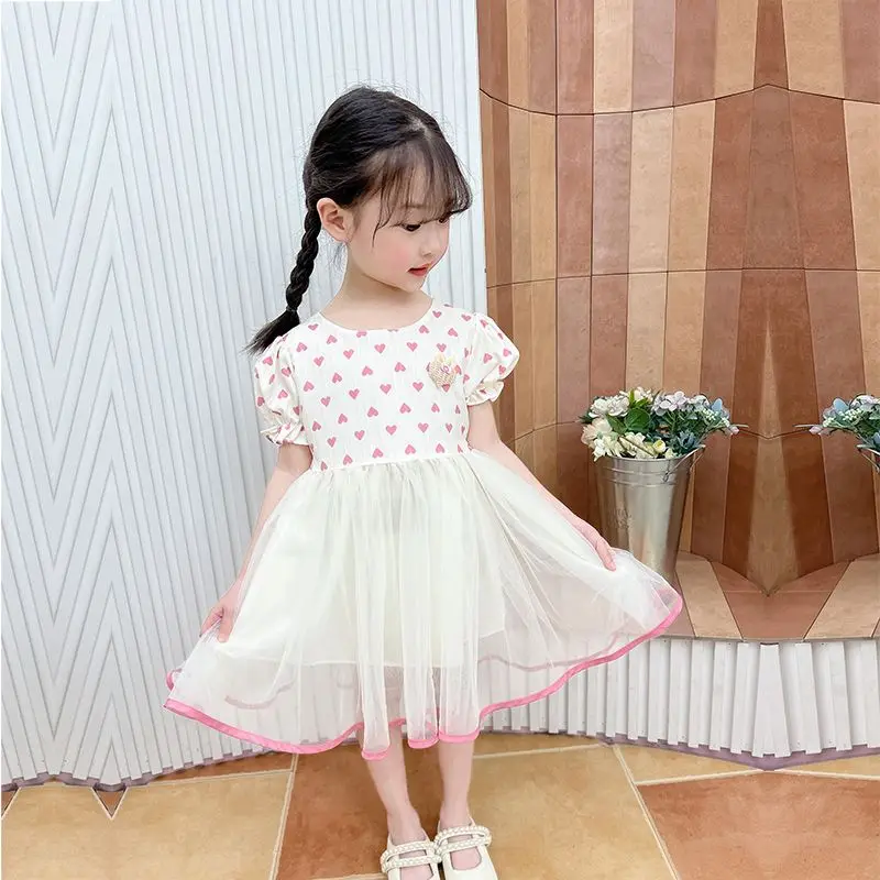 

Женское летнее платье с коротким рукавом-фонариком, с круглым вырезом