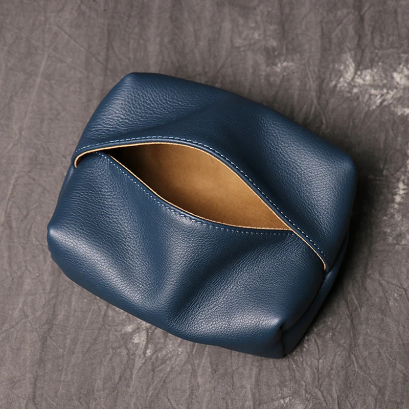 New in Genuine Leather Tissue Box Car Tissue Container Desktop Napkin Tissue Holder Case Storage Bag Living Room Decoration