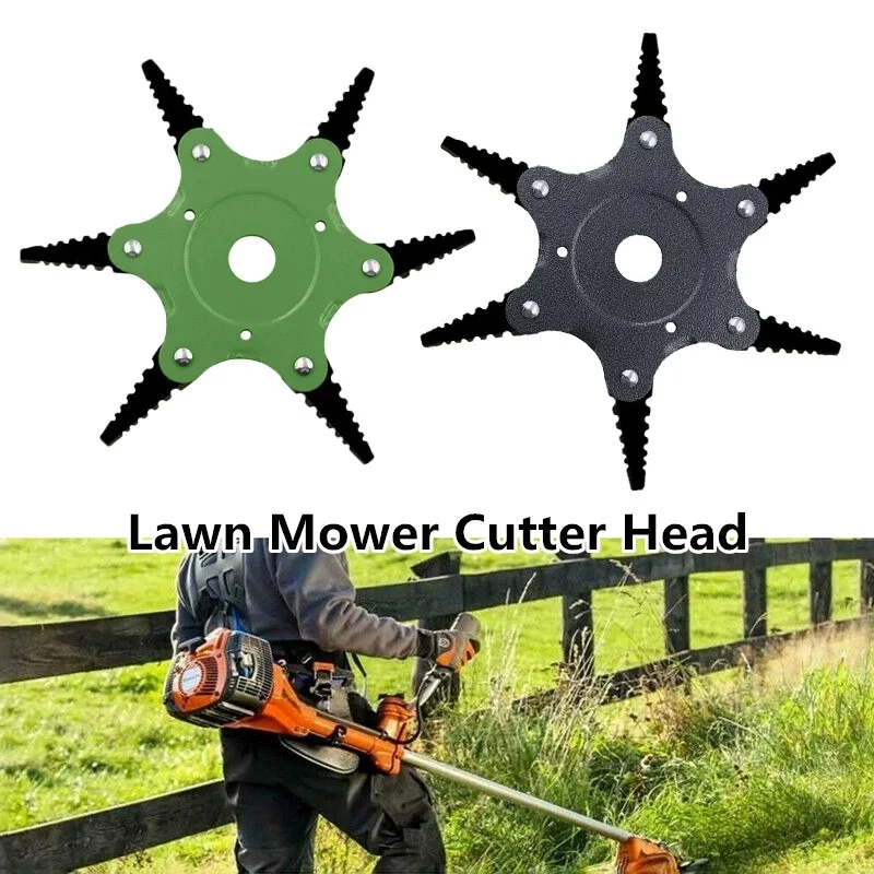

Universal 6 Blades Trimmer Head for Lawn Mower Garden Tool Trymer Brush Weed Cutter Blades 65Mn Steel Hedge Grass Trimmer Head