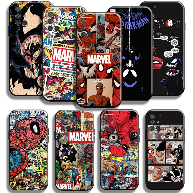 

Comics Spiderman Venom Phone Case For Samsung Galaxy A71 A71 5G TPU Carcasa Soft Shockproof Black Liquid Silicon Shell Back