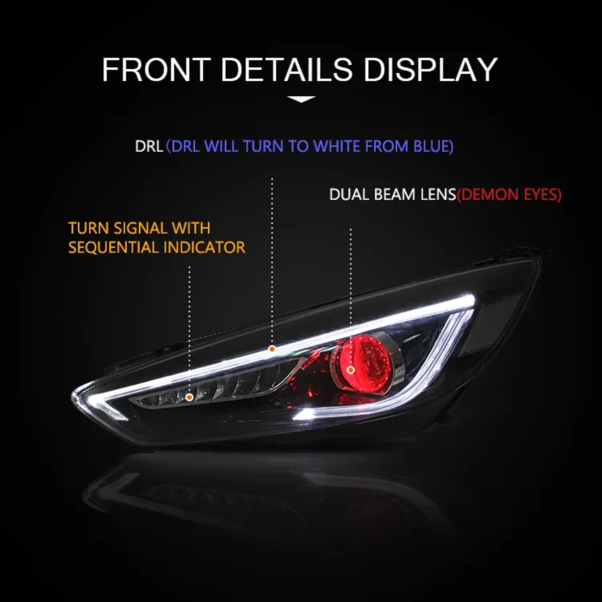 Головного света для автомобиля Ford Focus 2015-2017 Высококачественная передняя фара с