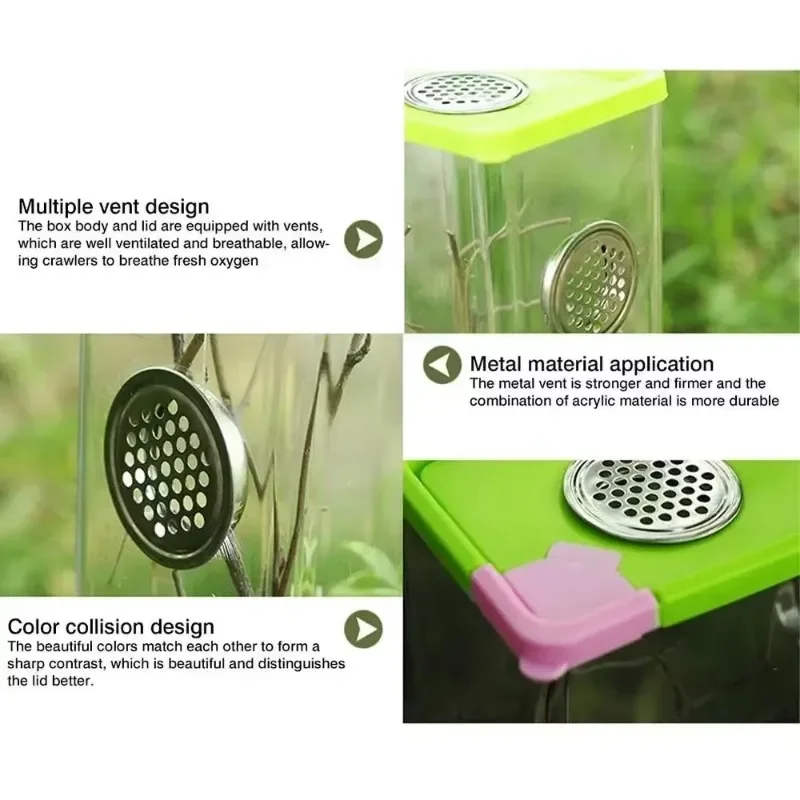 Акриловая прозрачная коробка для разведения рептилий пауков ящерок насекомых