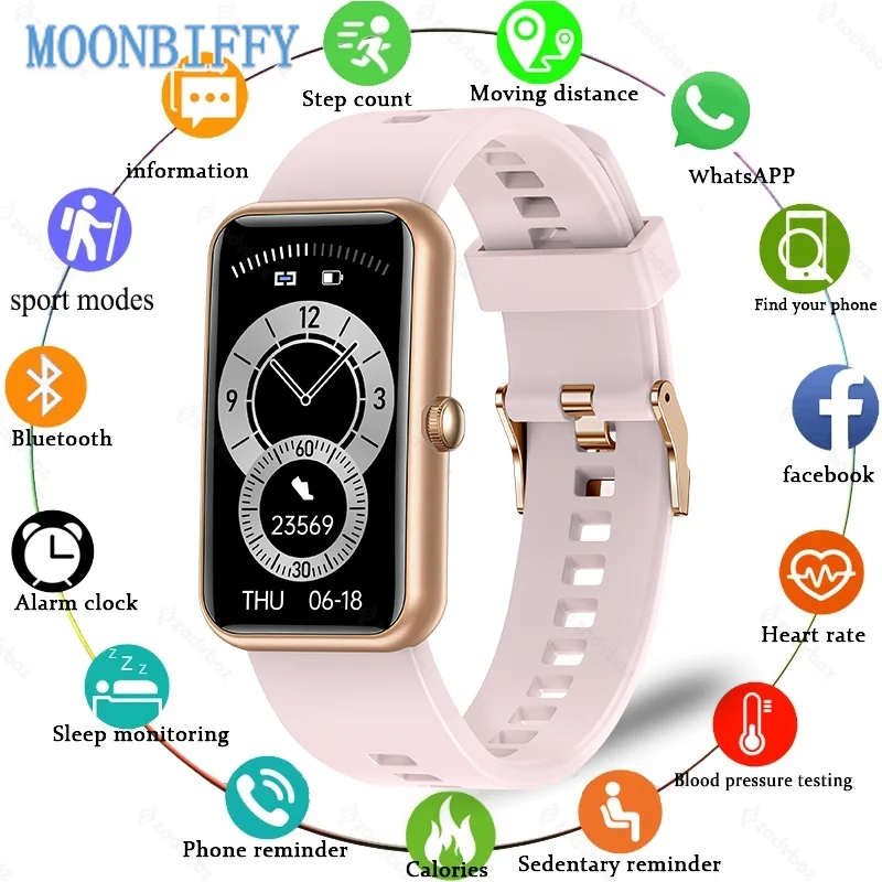 

Luxury Women Men Smart Watch Gold Rubber Strap Sports Ladies Bracelet Exercise Men Blood Pressure Heart Rate Monitor Waterproof