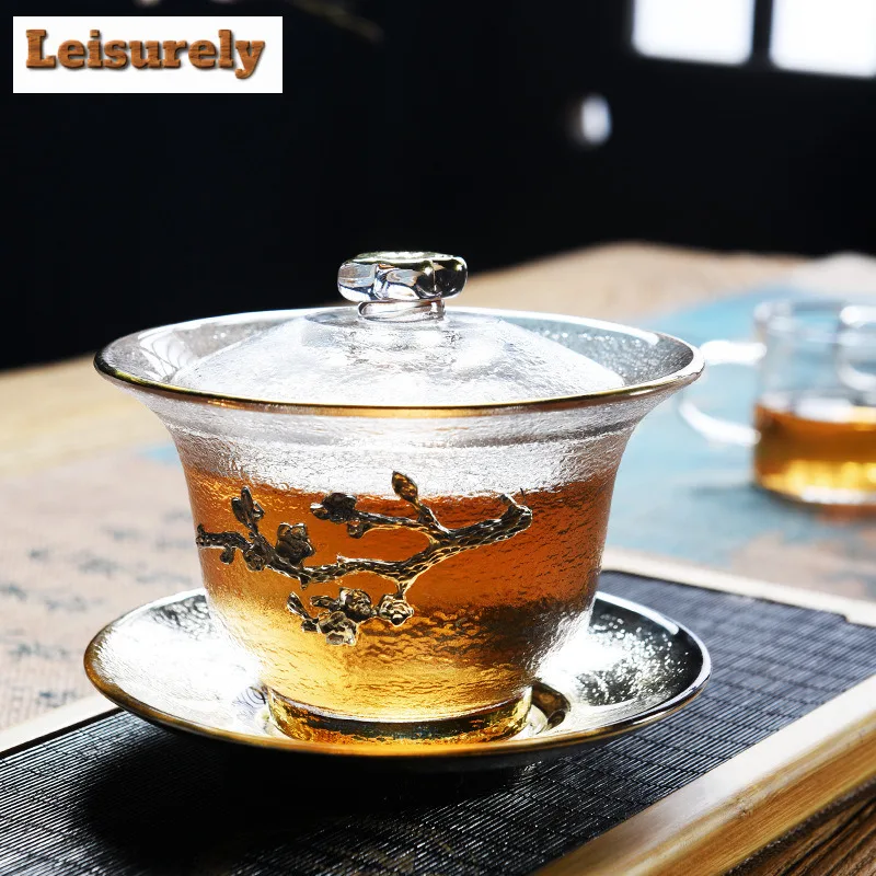 Японский молоток Gaiwan из олова с цветком сливы 150 мл
