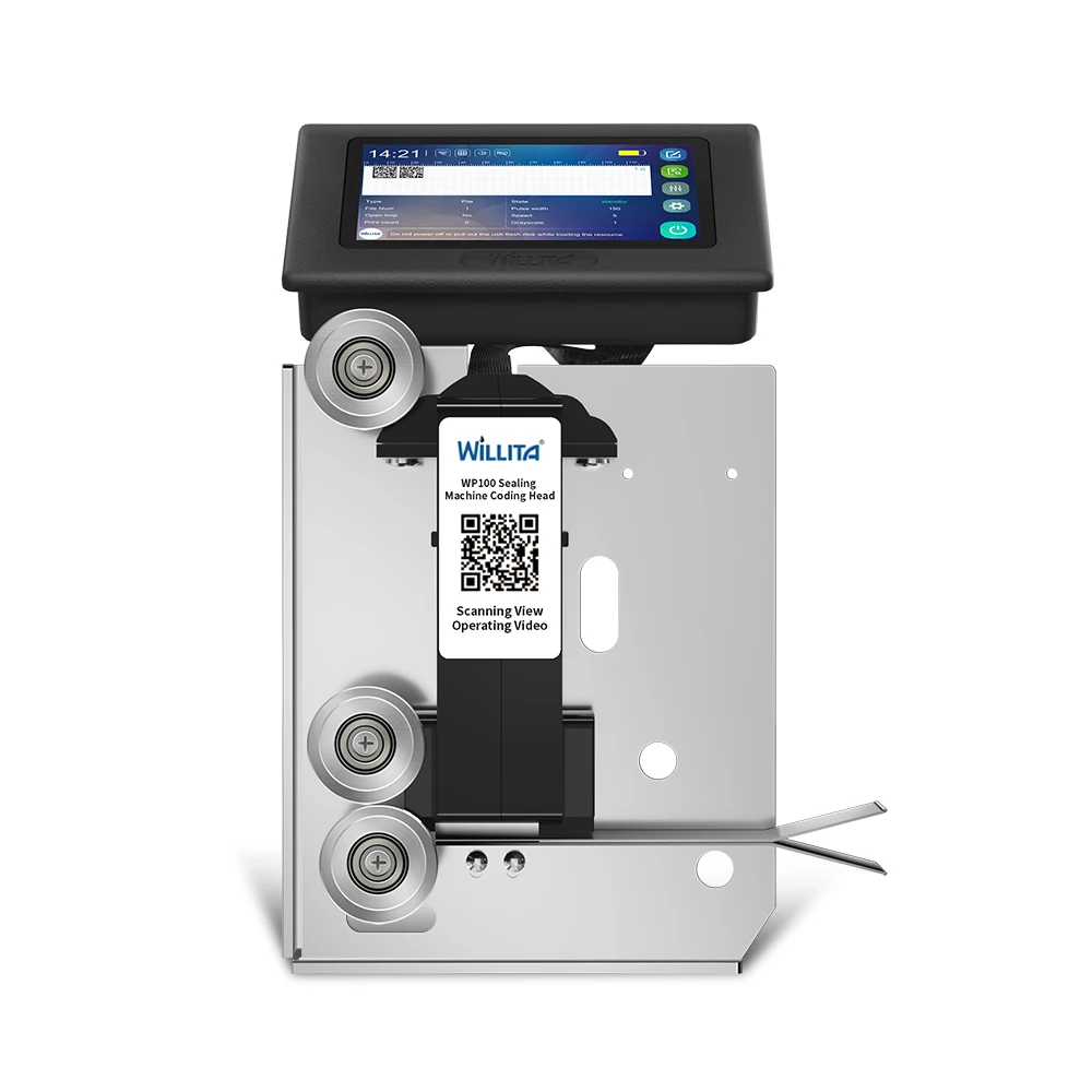 

12.7mm Automatic Inkjet Printer Sealer Coding Machine for Date Time QR Code Bar Code Number for Plastic Bags Aluminum Foil Bags