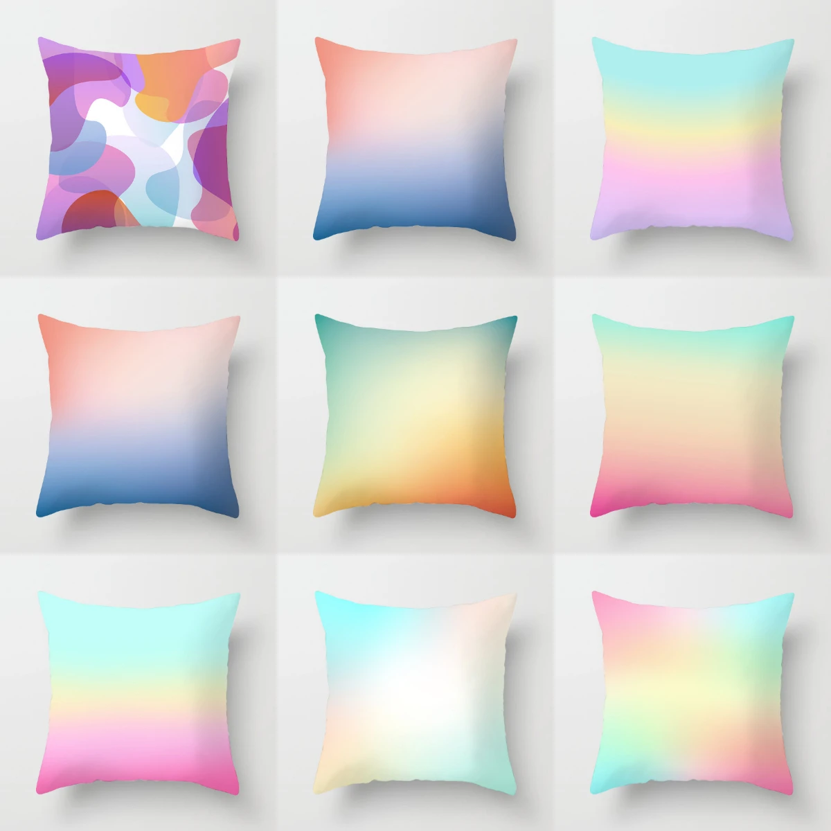 

Pillow Cushion Cover Polyester Colorful Icecream Decorative Pillows For Couch/Car Modern Nordic Pink Blue Violet Pillow Covers