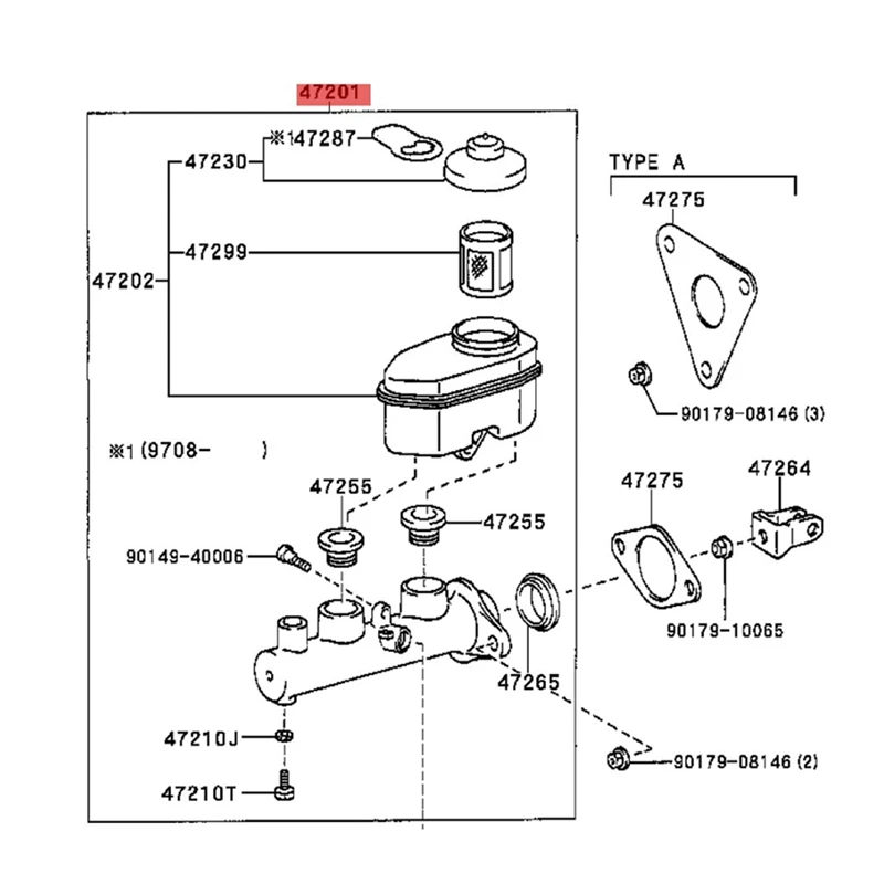 2X главный тормозной цилиндр автомобиля в сборе 47201-33140 для Toyota Camry Avalon Lexus ES300 Solara 1999