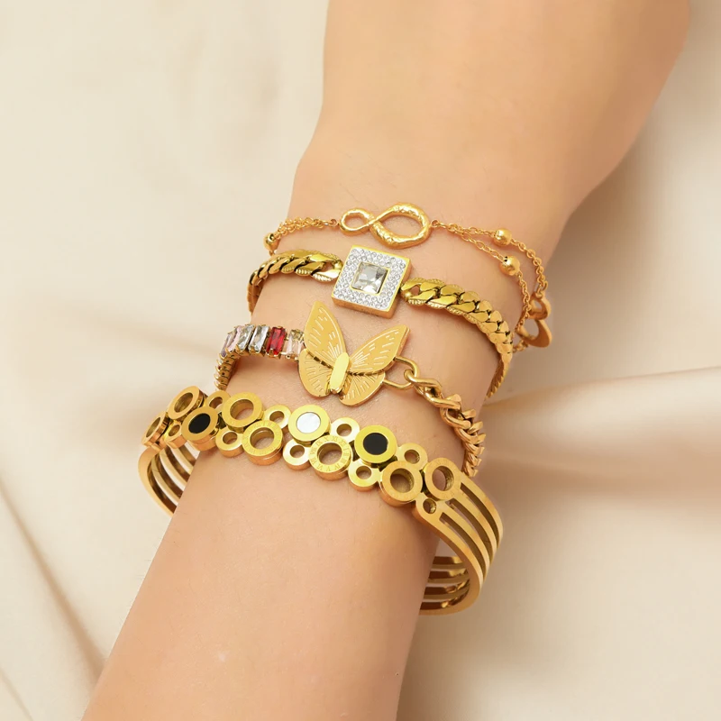 EILIECK 316L нержавеющая сталь геометрические символы очаровательный браслет для