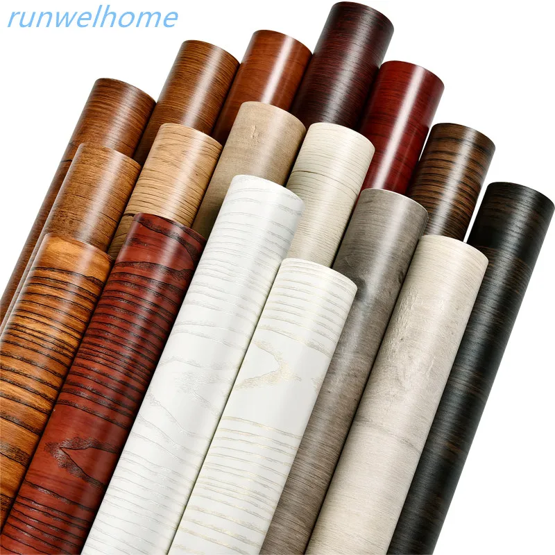 

80cm Wood Grain Sticker Self-adhesive Thickened Pvc Waterproof Boeing Film Wardrobe Door Bookcase Desktop Furniture Wallpaper