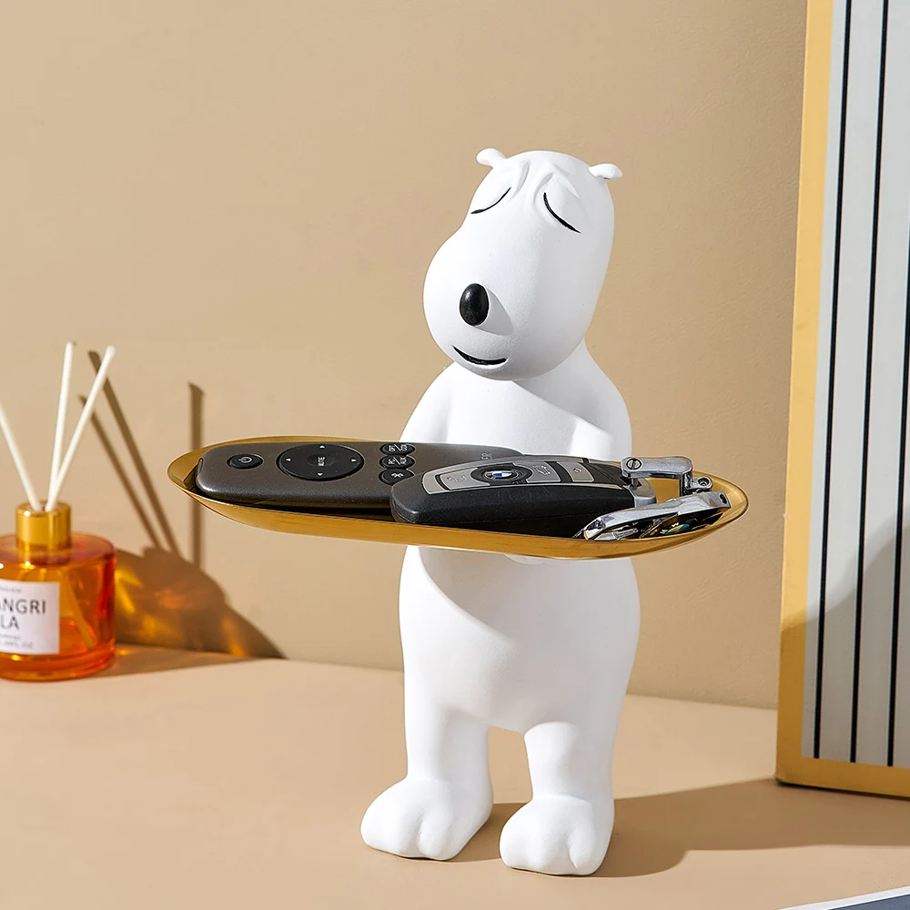 Статуя полярного медведя из каучука в скандинавском стиле поднос для фруктов