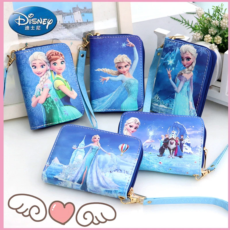

Женский кошелек Disney «Холодное сердце», многофункциональный держатель для карт с мультяшным фильмом принцессы, Анны, Эльзы, для девочек, кош...