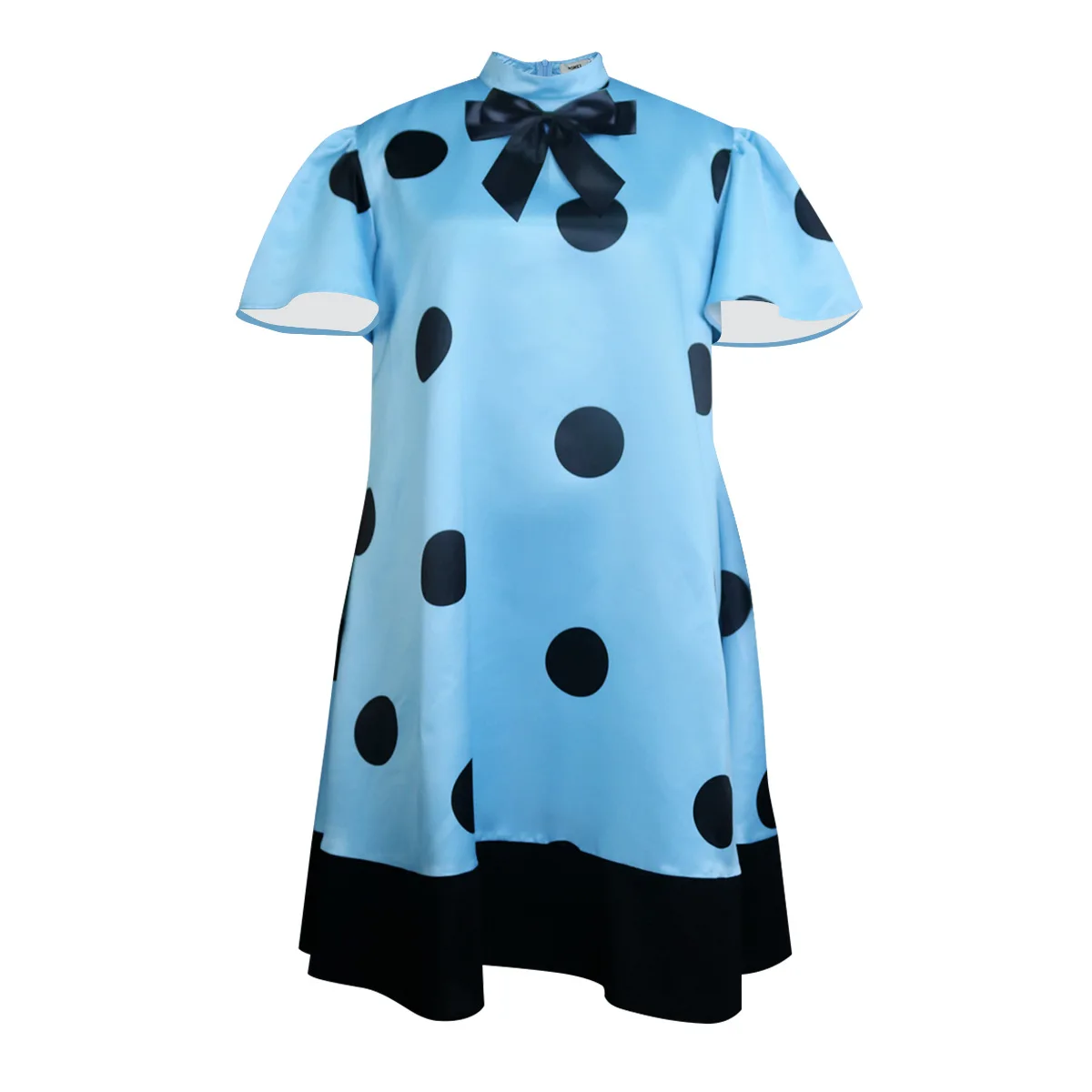 Plus Size Party Dress Women Bow Dot Print Wide Elegant Chubby Cloth Lady Casual 4xl Prom 2023 Summer Sale Trendy New Loose Dress
