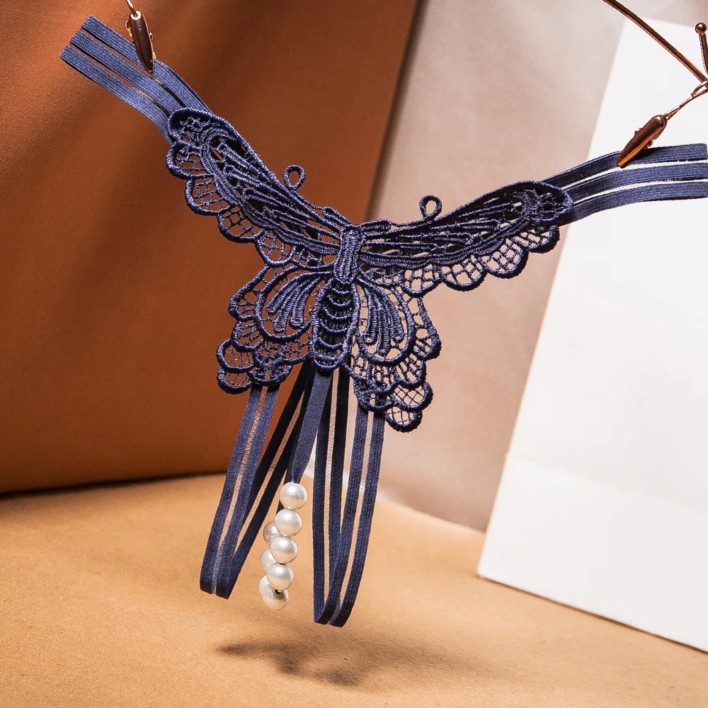 

Panties String Femme Sexy Lingerie for Women Panties Butterfly Temptation Sheer Thong Women's Bed Flirting Massage Pearl Sexy