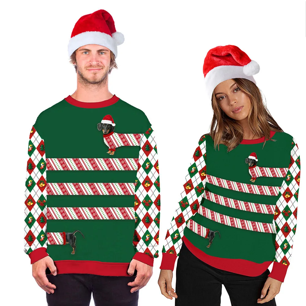 Christmas Sweater Ugly Funny Humping Reindeer Climax Tacky Jumpers Men Women Universal Tops Couple Holiday Party Xmas Sweatshirt