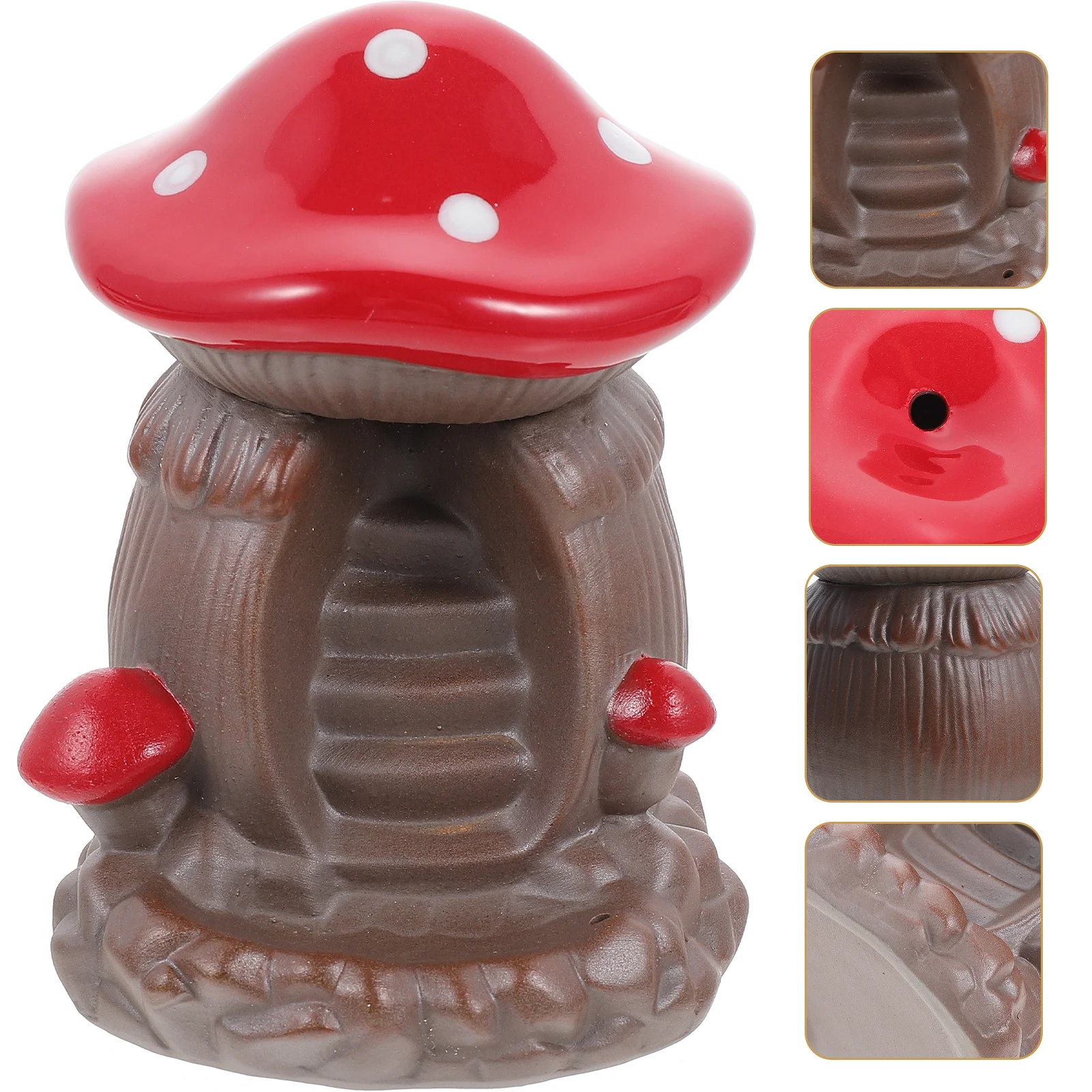 

Mushroom Shaped Porcelain Ceramic Dual Use Waterfall Waterfall Cone Burner