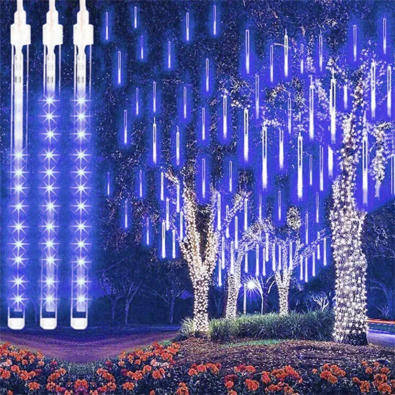 

1/2/3/4 Set LED Meteor Shower Lights Waterproof Falling Raindrop Fairy String Light for Christmas Holiday Party Patio Decor 2024