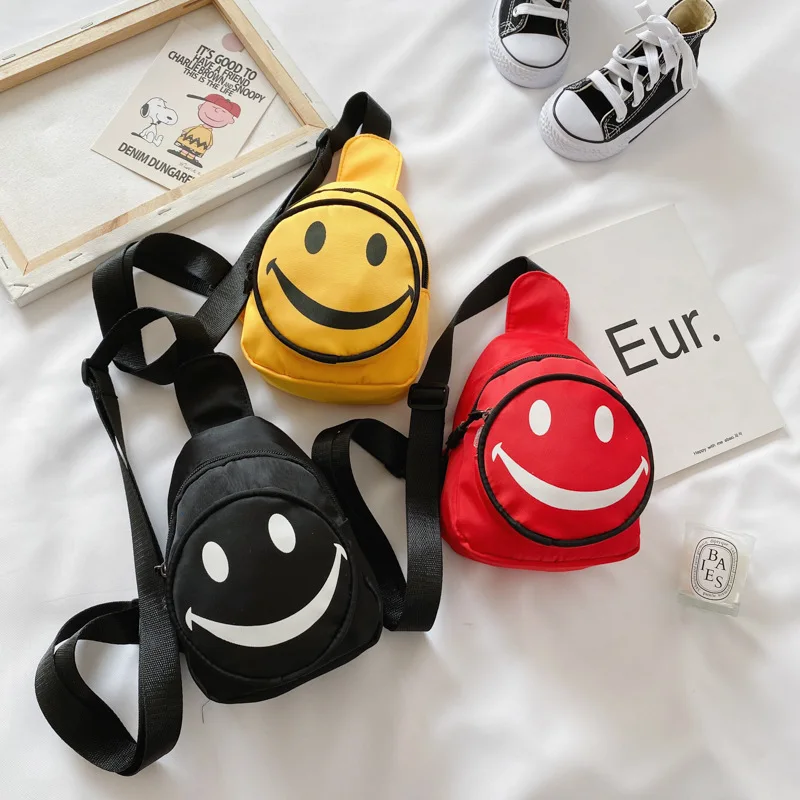 

Cartoon Smile Children's Crossbody Bag Casual Baby Boys Coin Purse Mini Shoulder Bags Fashion Girls Kids Small Wallet Chest Bag