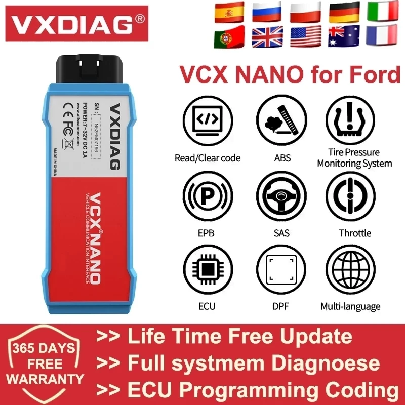 

VXDIAG for Ford for Mazda IDS V117 OBD2 Scanner ECU Programmer Injector Coding Auto Car Diagnostic Tool ABS EPB DPF Oil Reset