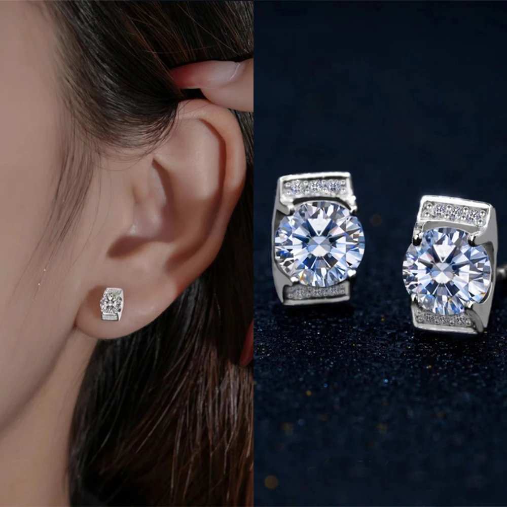 

Delicate Zircon Earrings 999 Sterling Earrings for Luxury Jewelry Women Ladies Wedding Party Gift Accessories Korean Fashion