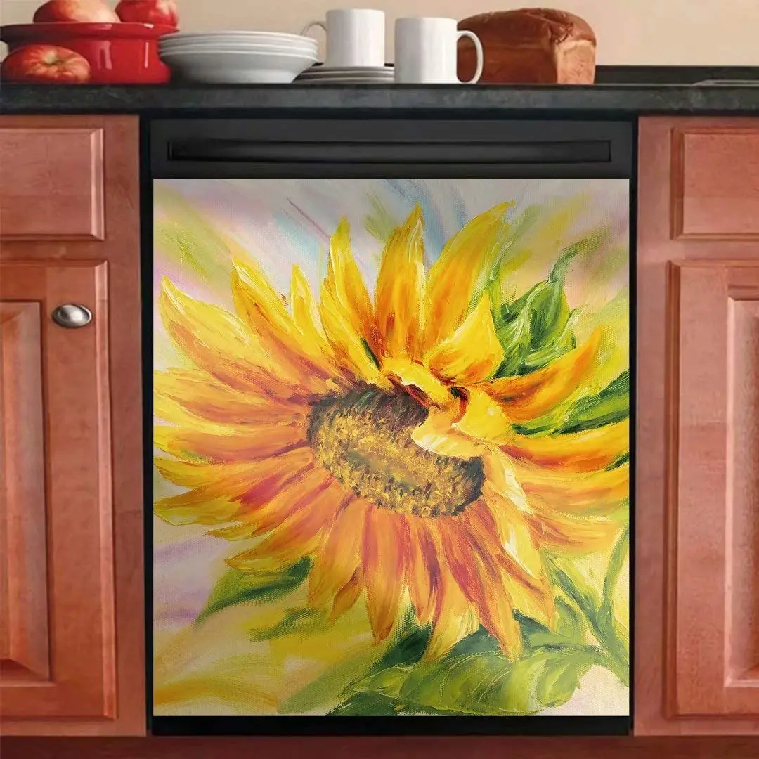 

Sunflower Decorative Magnetic Sticker for Dishwasher Door,Refrigerator,Washing Machine,Dryer,You are My Sunshine Dishwasher Stic