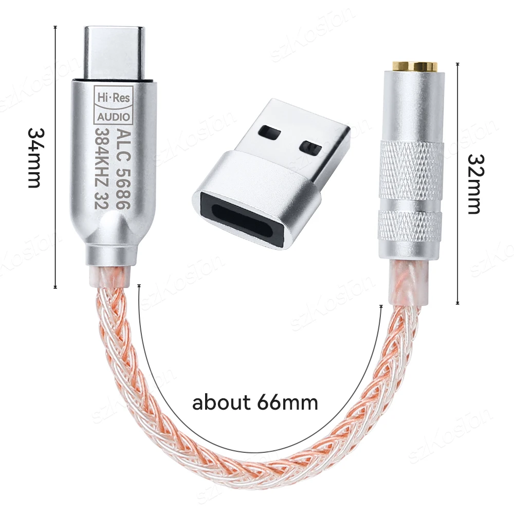 Фото ALC5686 Чип типа C до 3,5 мм Усилитель для наушников ЦАП Hi-Fi Аудио декодер IEM AMP Адаптер для смартфона для iPhone15 Samsung Xiaomi №5