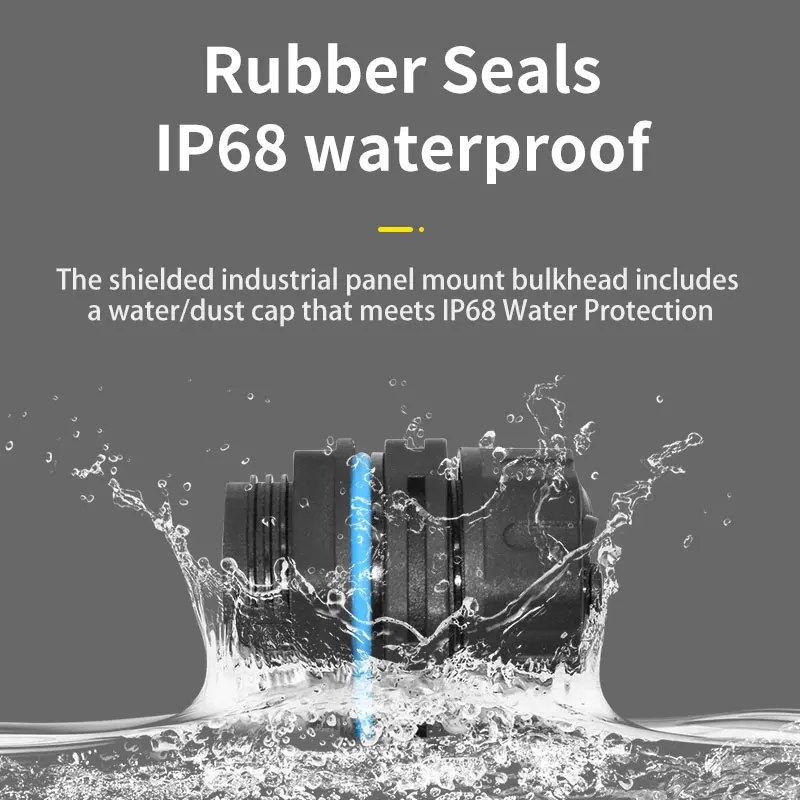 Фото Сетевой разъем YXY Rj45 lP68 для крепления на панели Ethernet, двойной размер M20/M23CAT5E/CAT6/CAT6A, водонепроницаемый проводной разъем №3