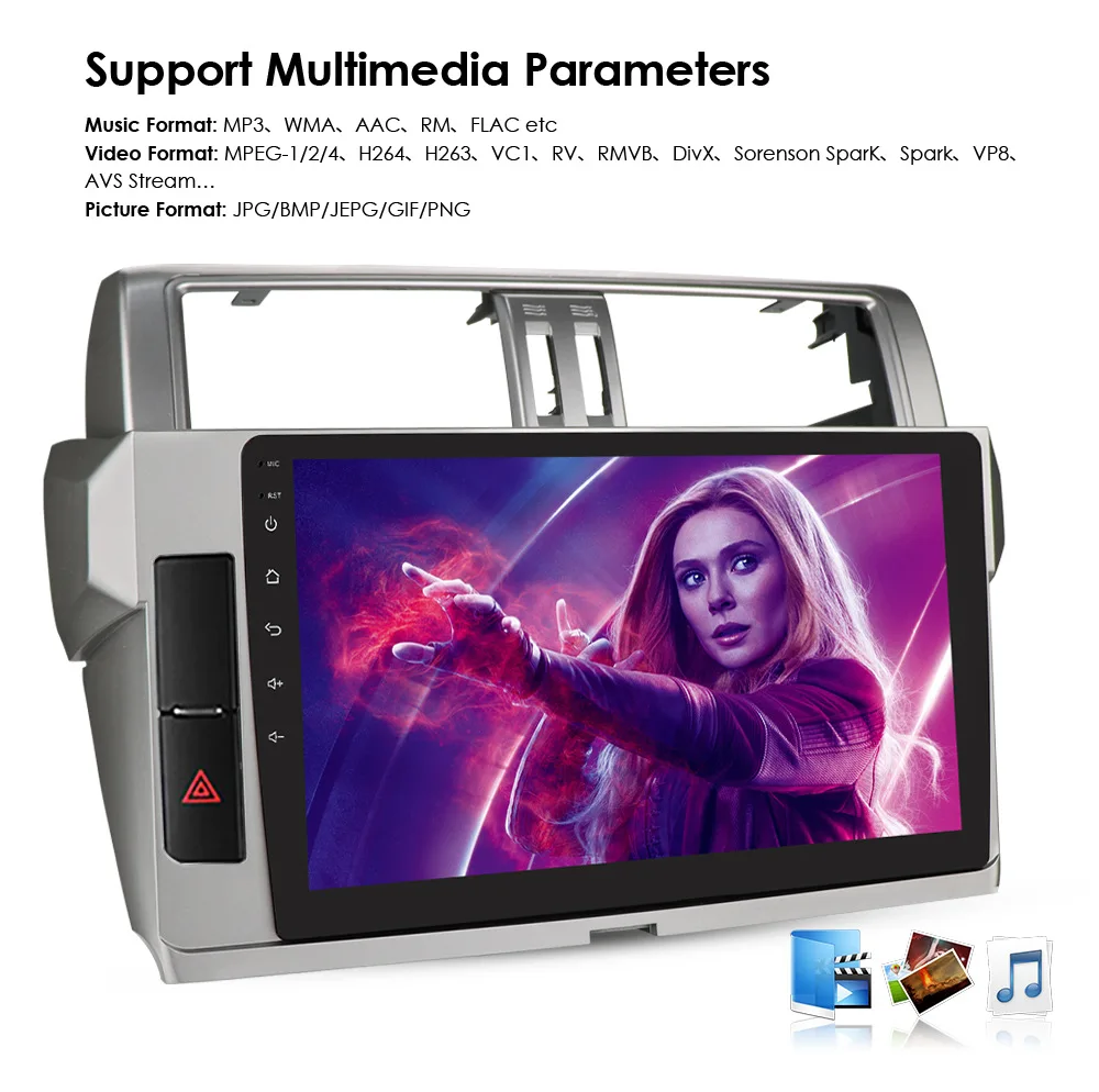 Автомагнитола 2 din 4 + 64 дюйма Android для Toyota Land Cruiser Prado 150 2013 - 2017