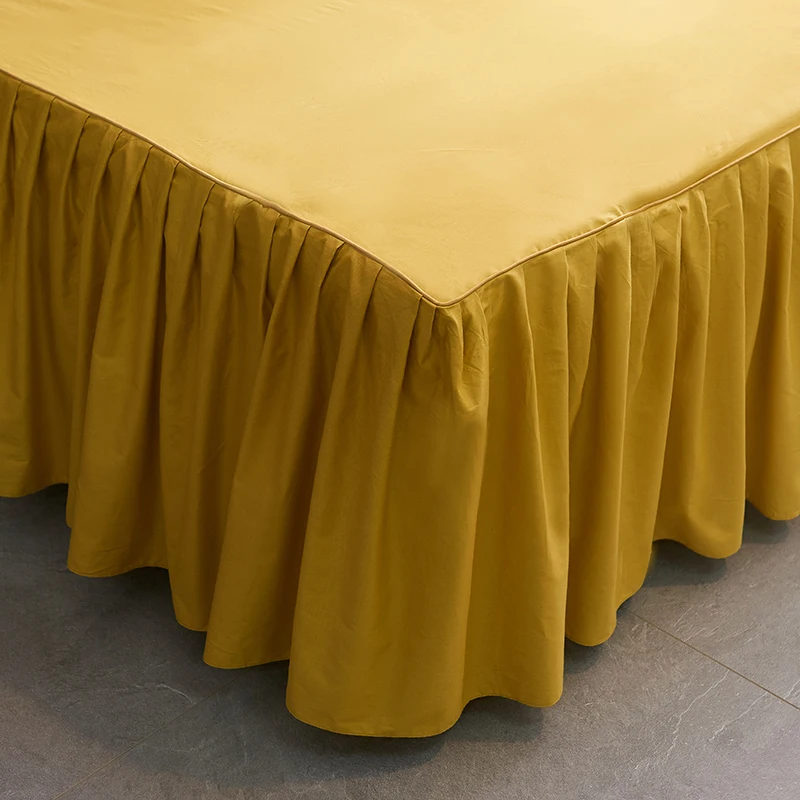  New Cotton Bed Skirt One-Piece Thickened Cover Three-Piece Solid S Mattress Non-Slip Dir
