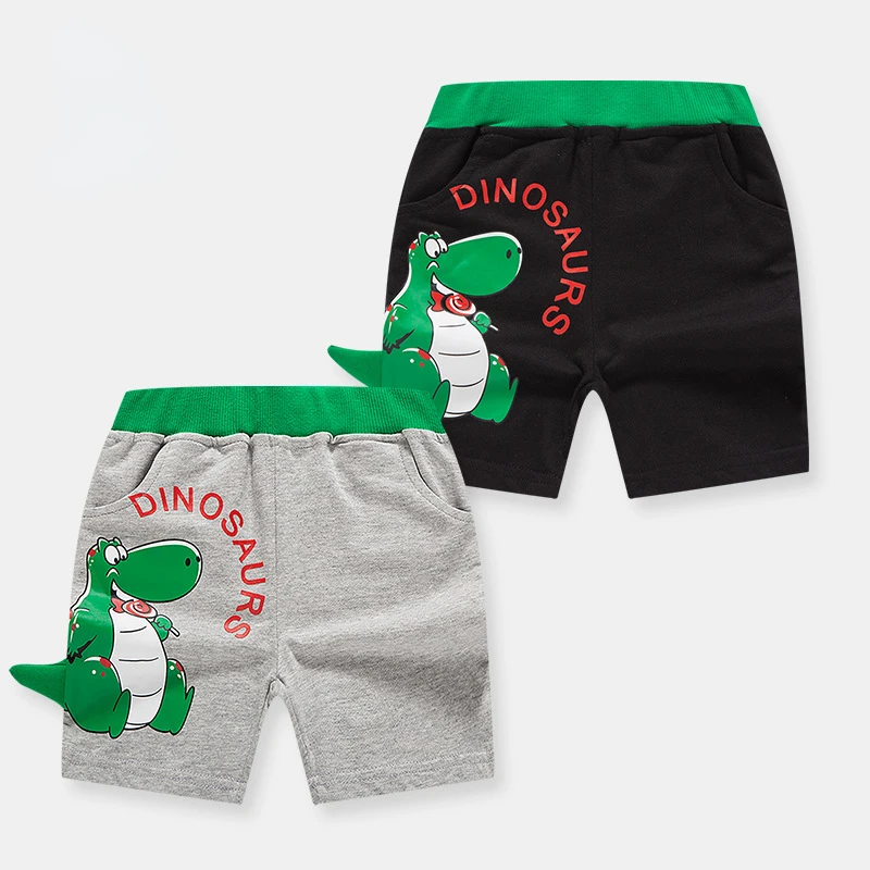 

2022 New Children's Shorts Cartoon 3d Dinosaur Cotton Summer Baby Five-cent Pants Match Color Pants