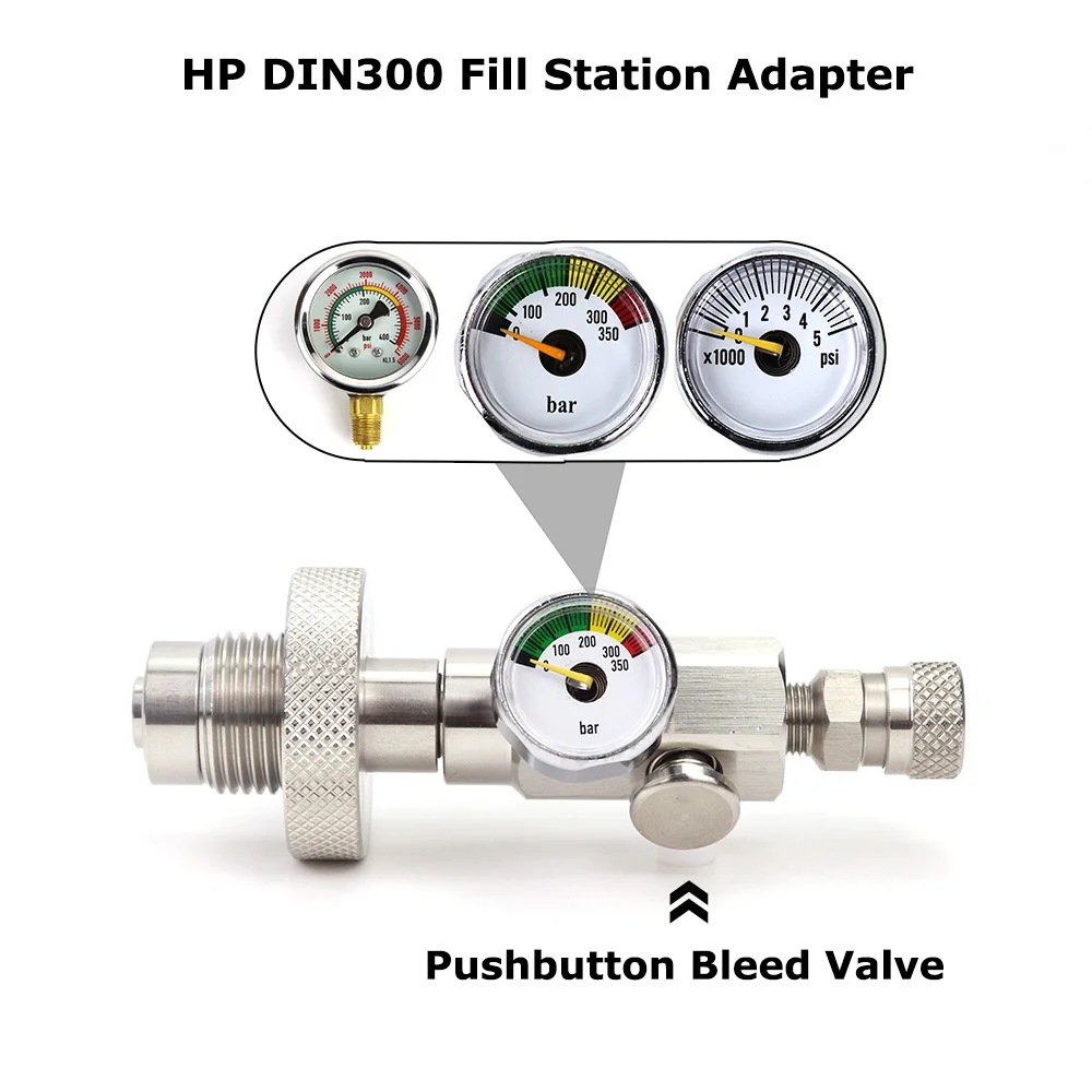 

Новая заливочная станция DIN300 для дайвинга, для Акваланга, пейнтбола, PCP, заправка адаптера G5/8, коннектор с клапаном для погружения Gague из нерж...