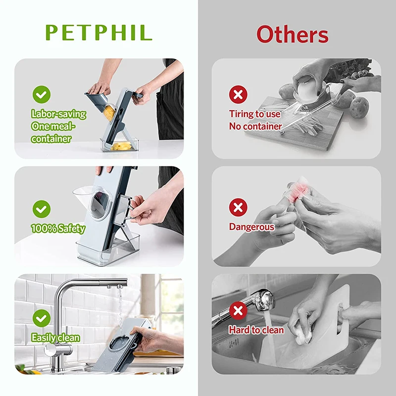 Многофункциональная овощерезка регулируемая толщина мандолина слайсер