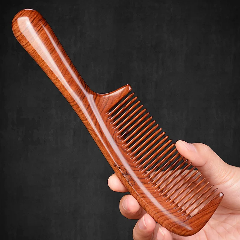 

21cm High-end Sandalwood Comb Women Special Long Hair Home Wedding Gift Fine-toothed Dense-toothed Green Sandalwood Comb