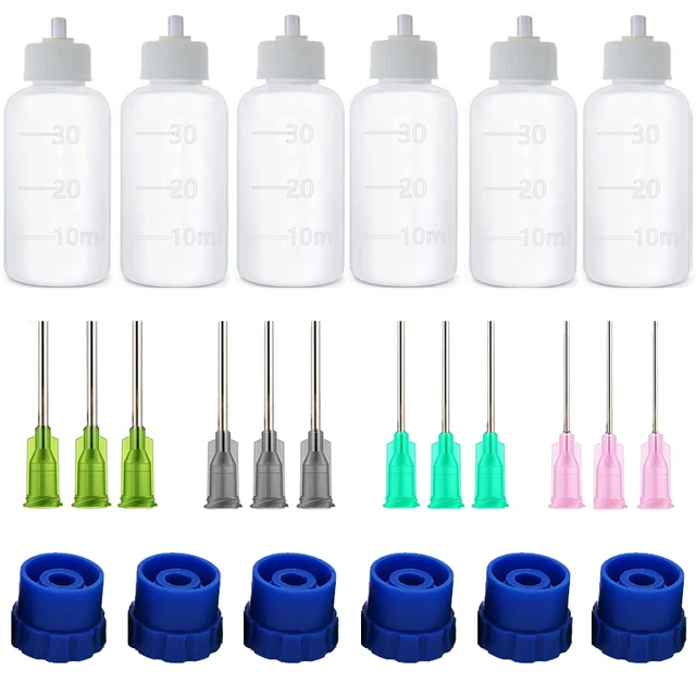 15 30ml Empty Glue Bottles With 5 Mini Funnel & 14 Plastic Glue