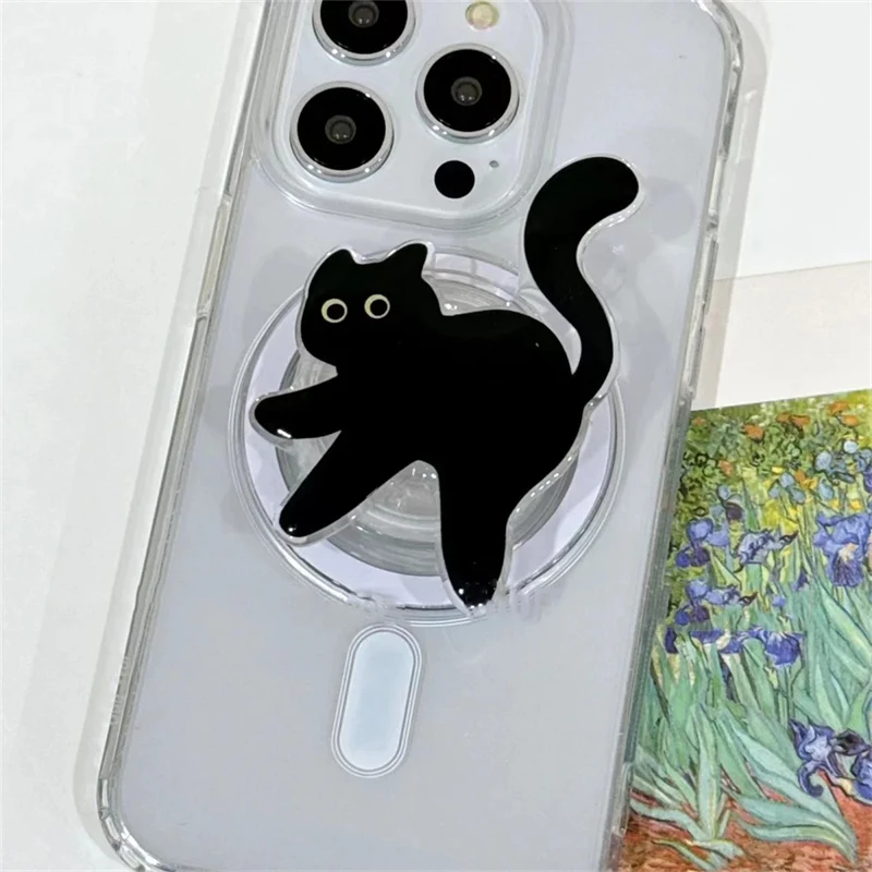 Корейский мультяшный черный кот для Magsafe магнитный телефон Griptok Grip Tok подставка