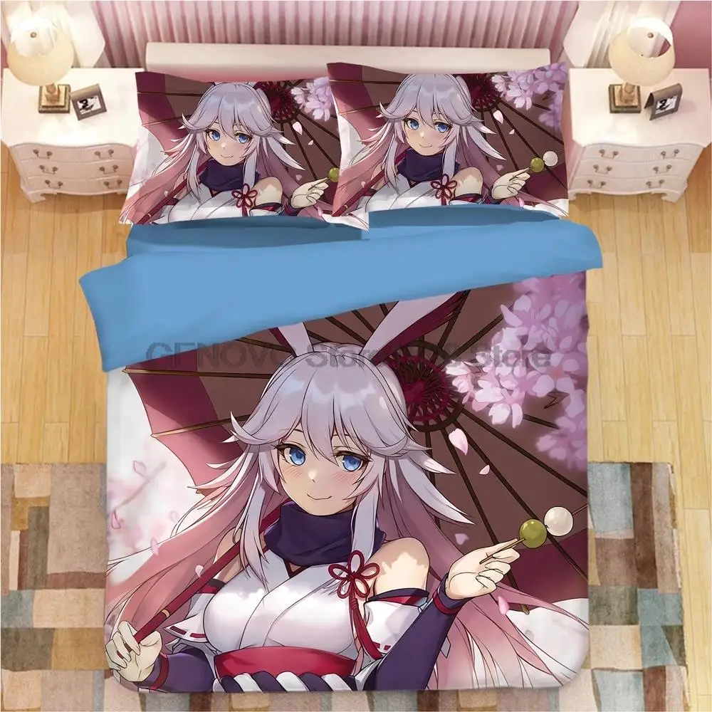 

Anime Yae Sakura bed linen Cartoon anime Duvet Covers Pillowcases Comforter Bedding Sets bed linens bedclothes For Adult Kids