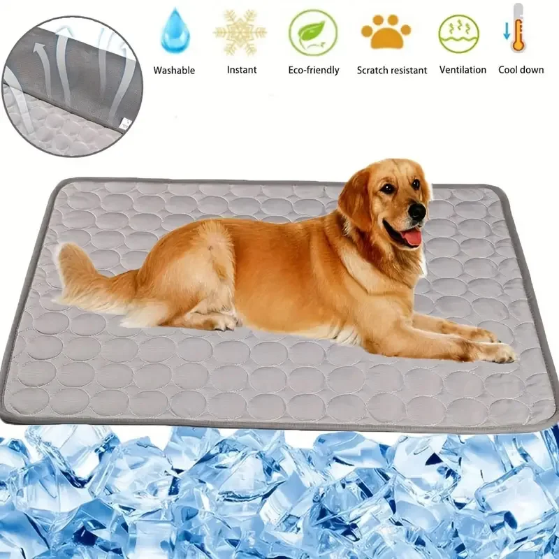 

Pet Pad Summer Cooling Mat Dog Beds Mats Blue Pet Ice Pad Cool Sofa Cat Ice Pad Blanket Pet Accessories