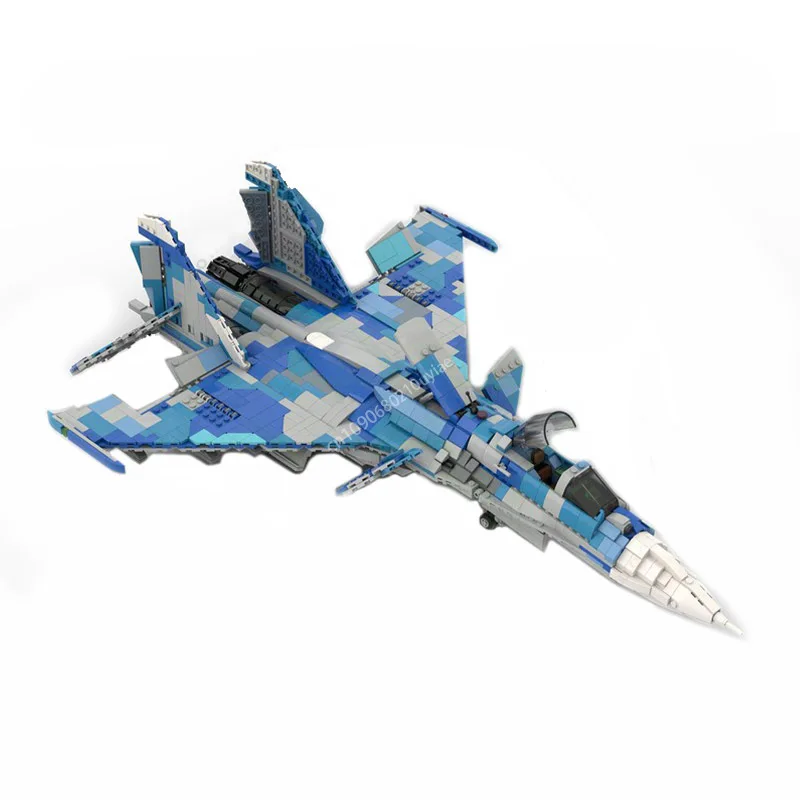 1973шт Moc 1:34 Масштаб России Судуй | SU-33 Flanker D Модель истребителя Строительные блоки