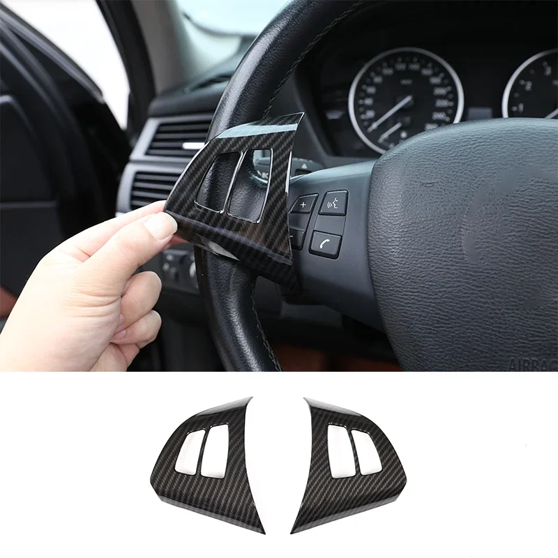 

Для BMW X5 E70 2008 2009 2010-2013 ABS автомобильный стиль из углеродного волокна, внутренняя кнопка переключения на руле, рамка, крышка, наклейка