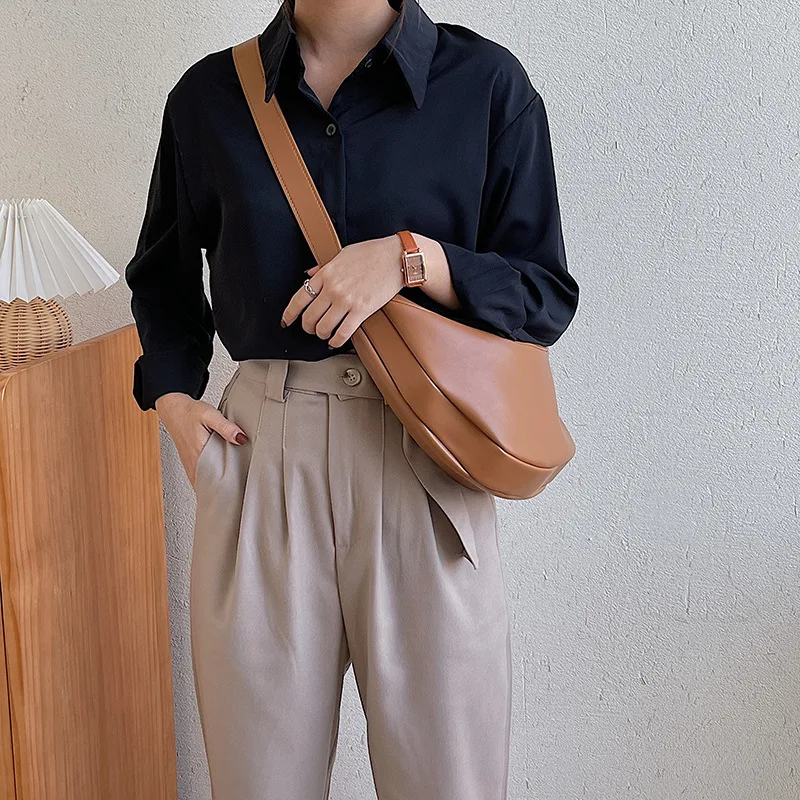 

FUNMARDI New Arrival Lady Shoulder Bag Wide Strap Women Messenger Bag PU Leather Hobo Bags Large Capacity Crossbody Bag WLHB3239