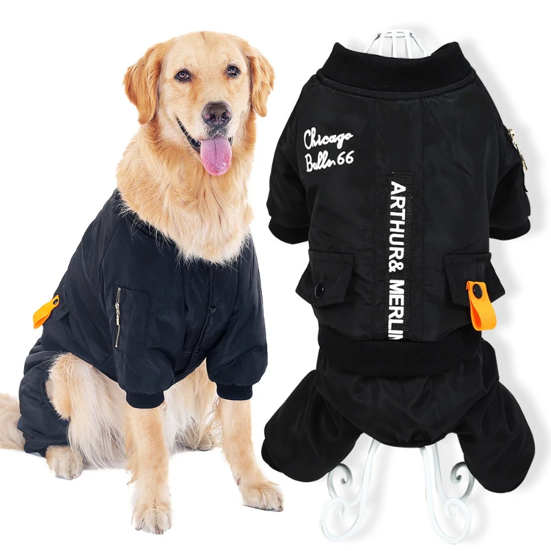 

et clothes, four legged dog ski clothes, thickened autumn and winter clothes, pet jacket clothes, suitable for medium and large