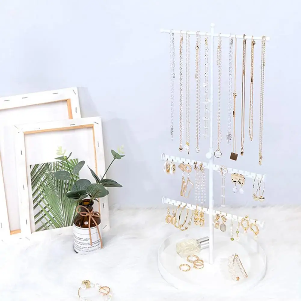 

Height-adjustable Jewelry Stand Stylish Adjustable Height Jewelry Rack 3 Tier Necklace Earring Organizer Stand for Home Dresser