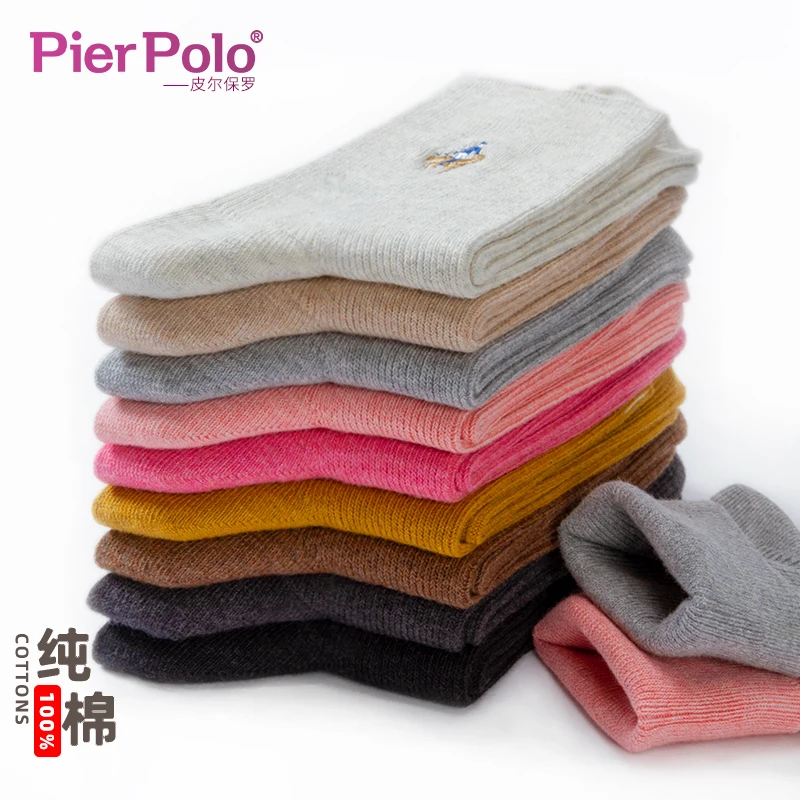 New women's socks 200 needle cotton knitted rib solid color 10 colors Four Seasons Women's socks breathable fashion