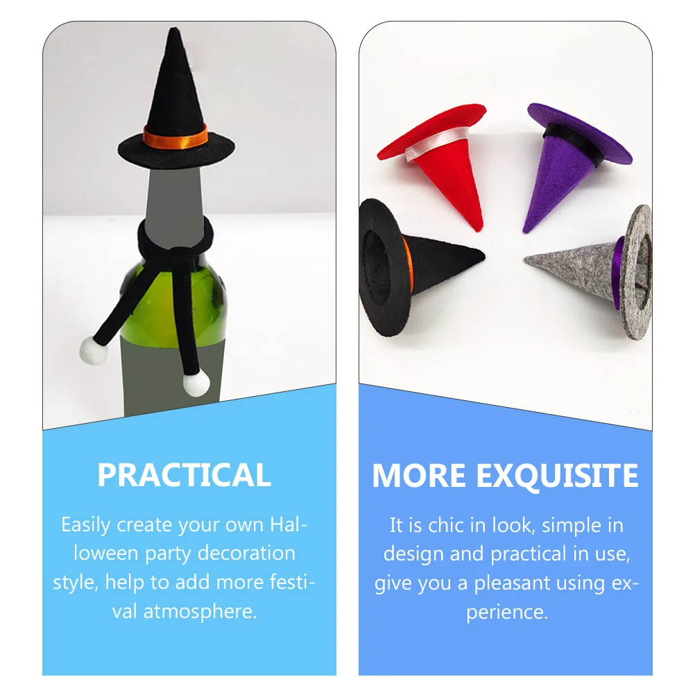 Хэллоуин Волшебник Аксессуар Мини Ведьма Шляпа Крышка Бутылки Украшения