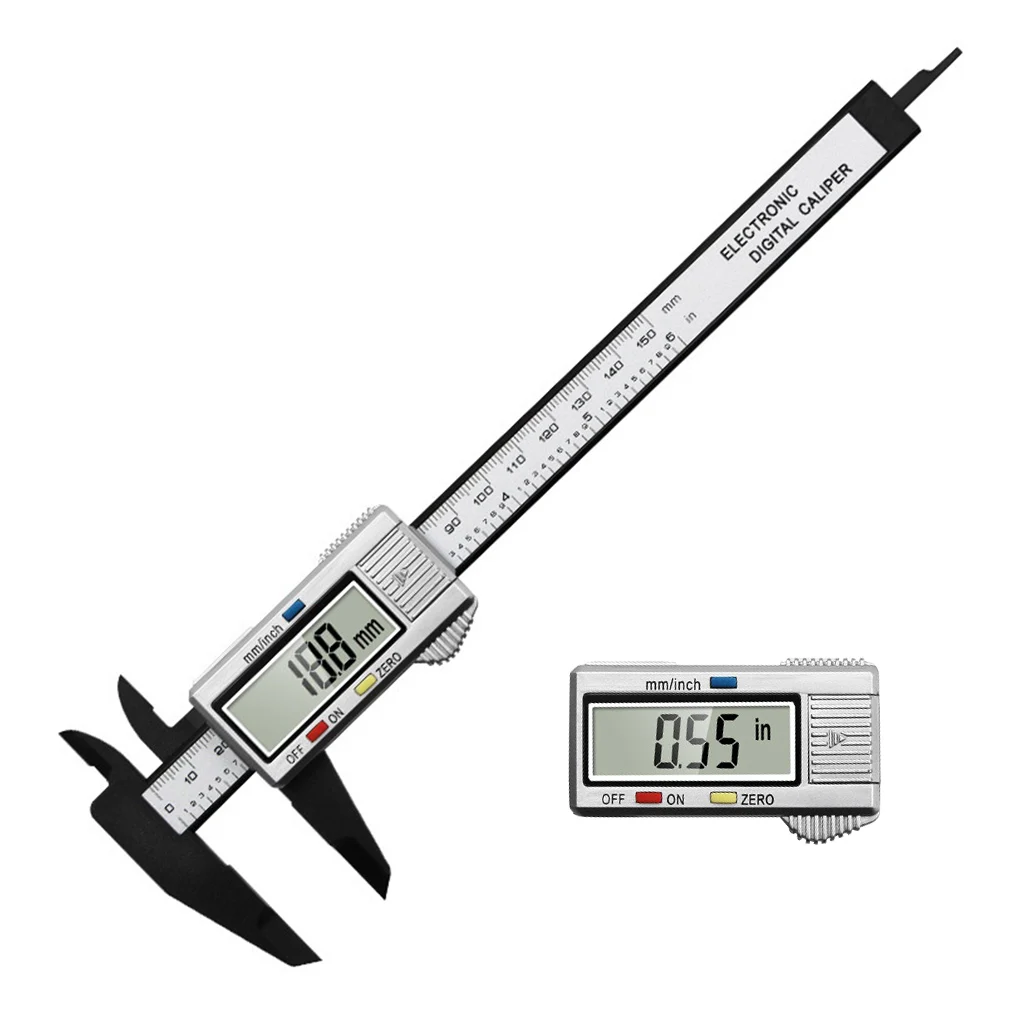 

Digital Electronic LCD Micrometer Vernier Caliper Battery Operated Ruler Depth Width Gauge Resettable Woodworking Tools 0-150mm
