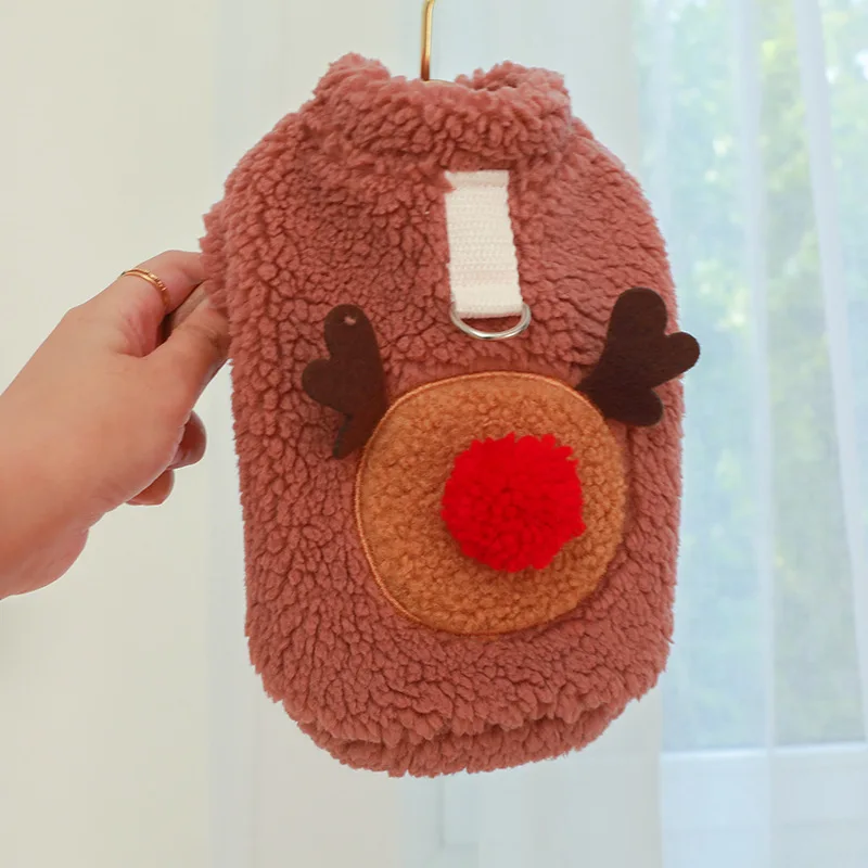 Новинка 2022 роскошная флисовая куртка для собаки зимнее теплое оленевое пальто