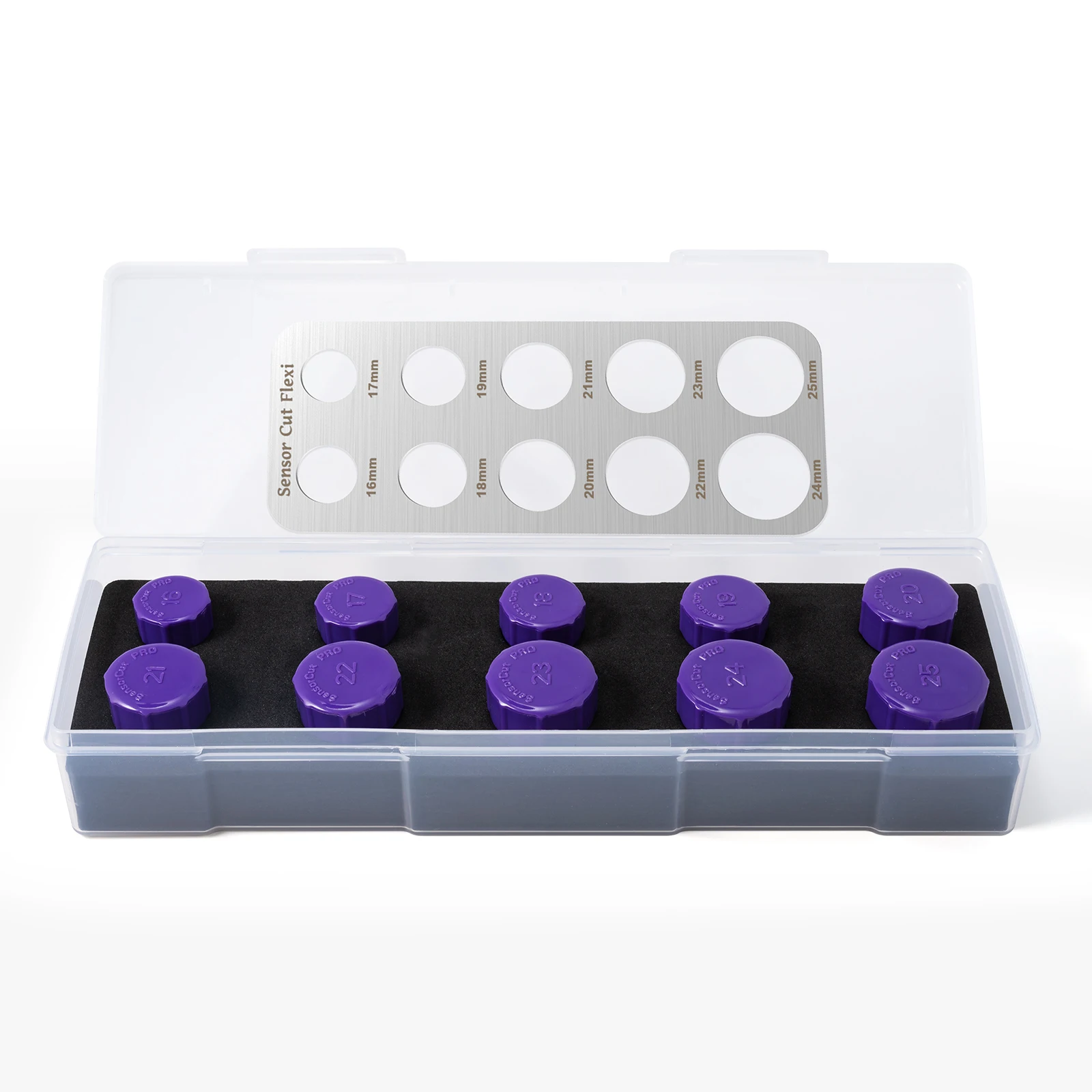 

FOSHIO 16 мм-25 мм набор круглых шаблонов для датчика парковки автомобиля, датчик обратного хода, наклейка, упаковочная пленка, безопасные вырезанные штампы, инструменты