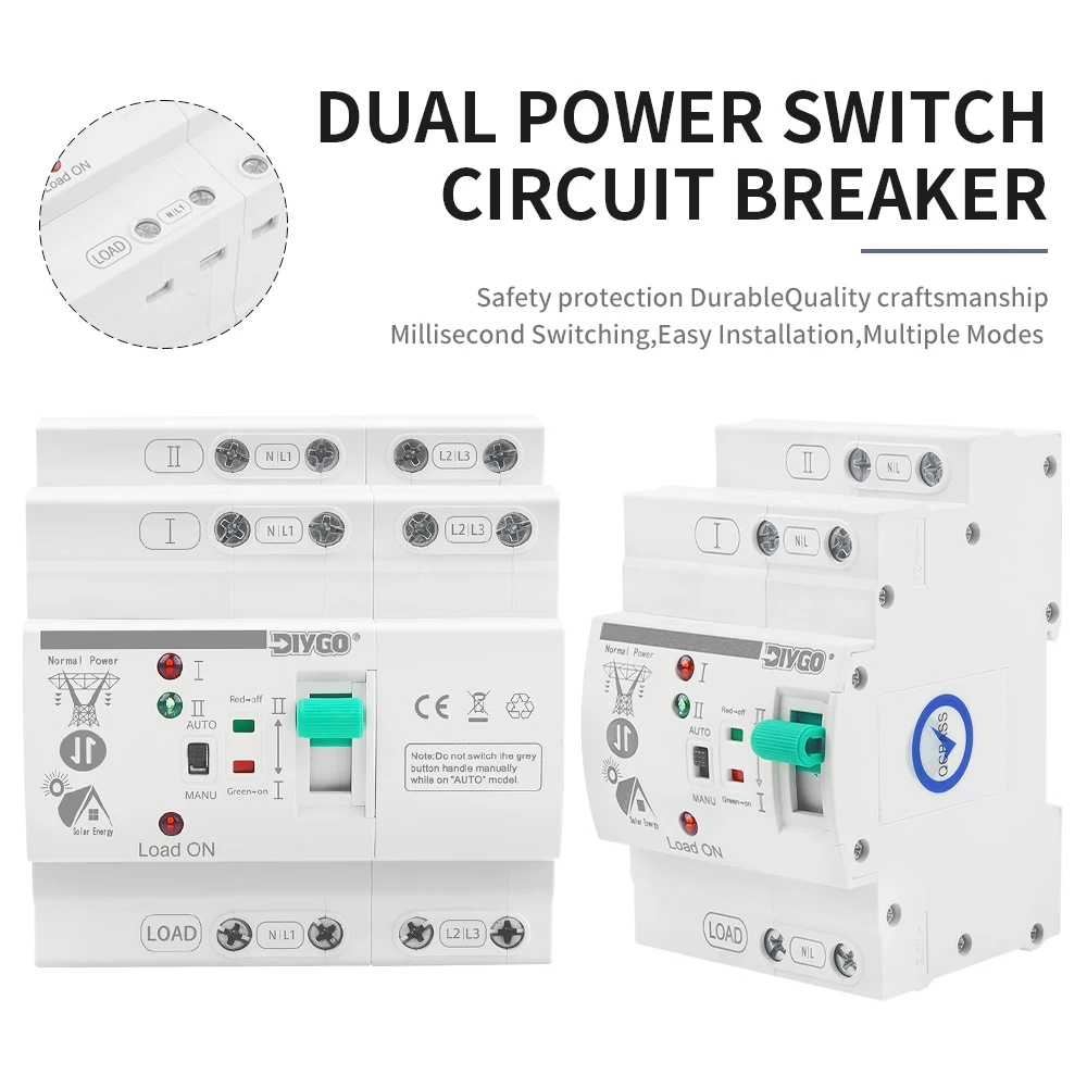 2P/4P 80A ATS двойной мощности автоматический резервный интеллектуальный переключатель бесперебойного питания на DIN-рейку электрический селектор для фотоэлектрической системы, инвертор