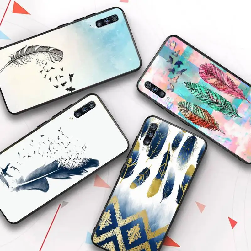 

Watercolor Painting Feathers Phone Case for Samsung Galaxy A51 30s a71 A21s A70 10 A30 Capa