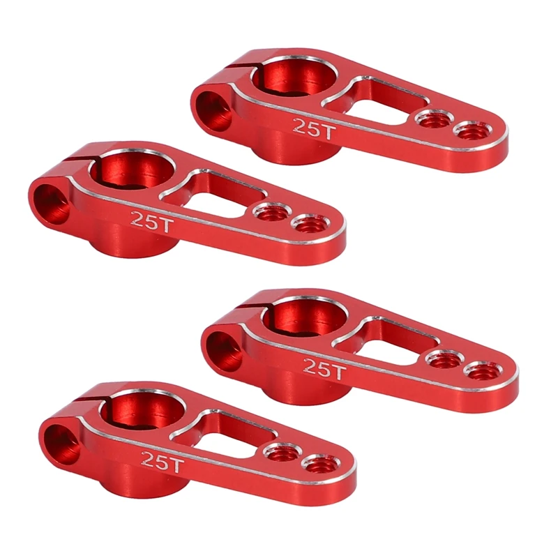 

2023 Флюоресцентный рулевой сервопривод из алюминиевого сплава 25T 31 мм для радиоуправляемой машинки, красный цвет